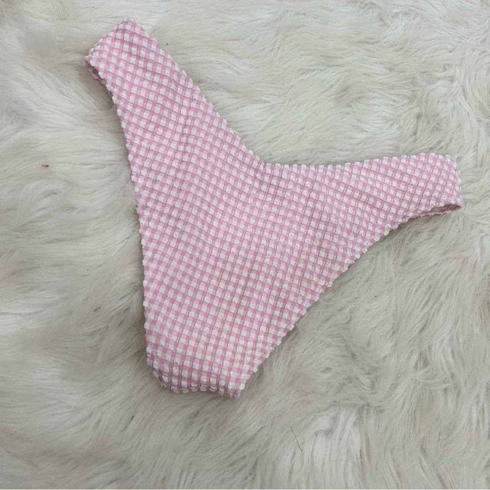 Abercrombie & Fitch Pink Checkered Bikini Bottom SMALL - Picture 3 of 4